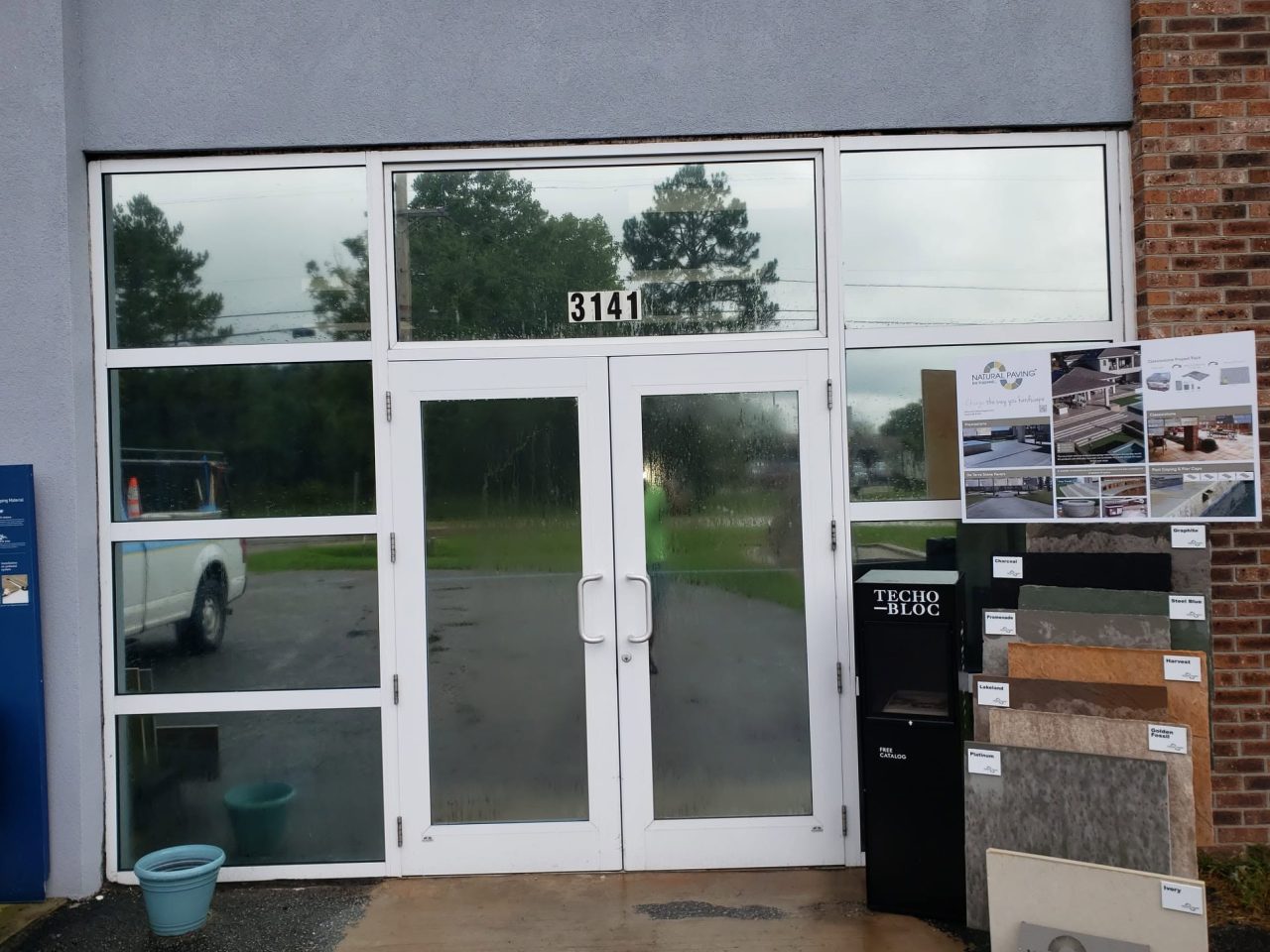 Storefront windows after commercial window tint install